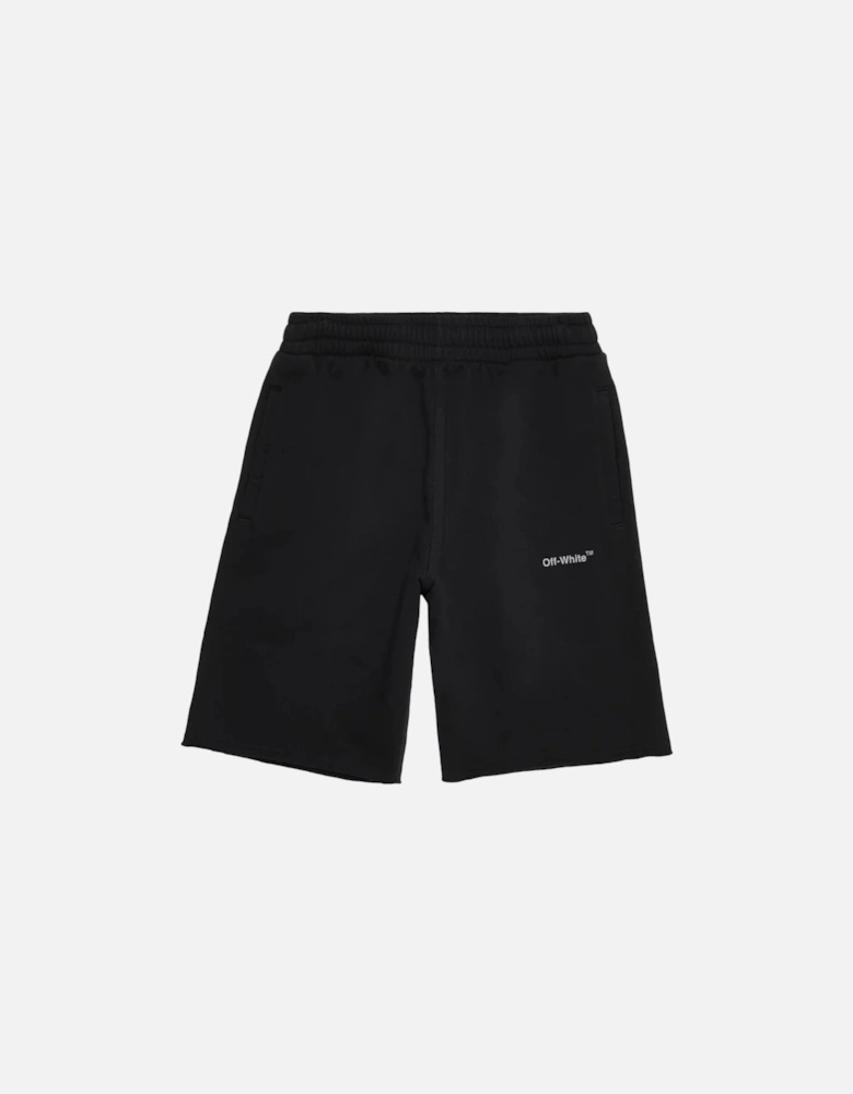 Diag Outline Black Sweat Shorts