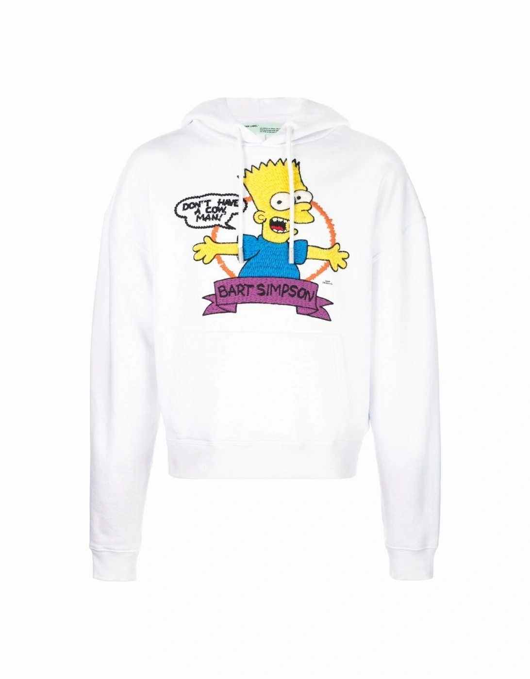 Bart Logo Oversized Fit White Hoodie, 4 of 3