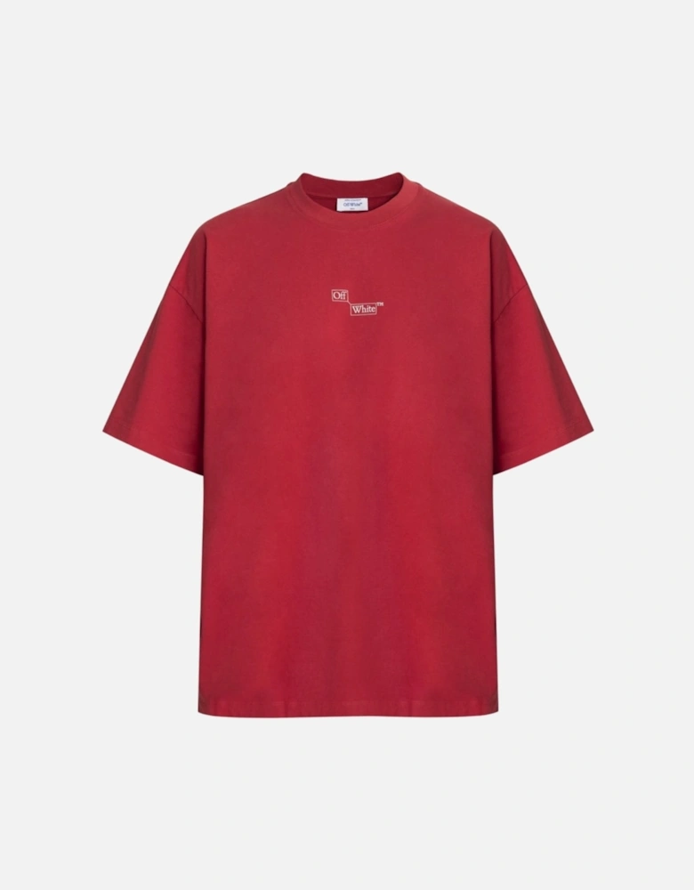 Blocks Book Oversized Fit Red T-Shirt