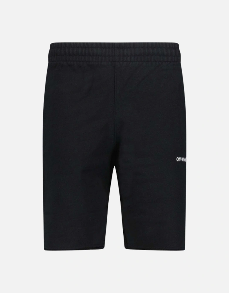 Wave Out Diag Design Black Sweat Shorts