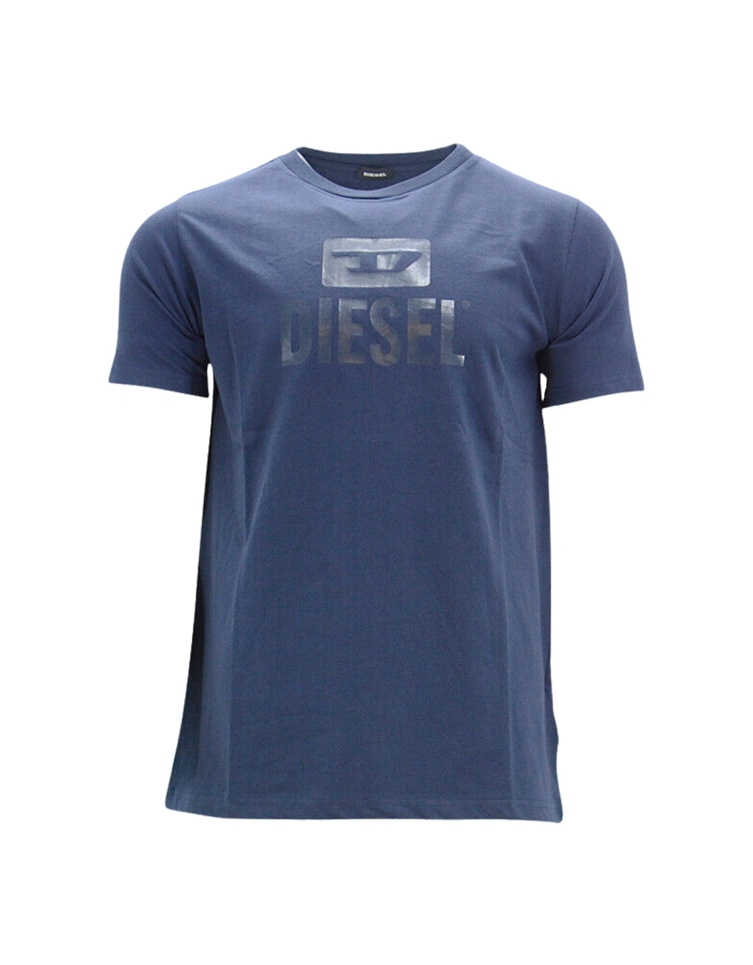 Mens Diesel Monotone Logo Navy Blue T-Shirt - Size: 40/Regular