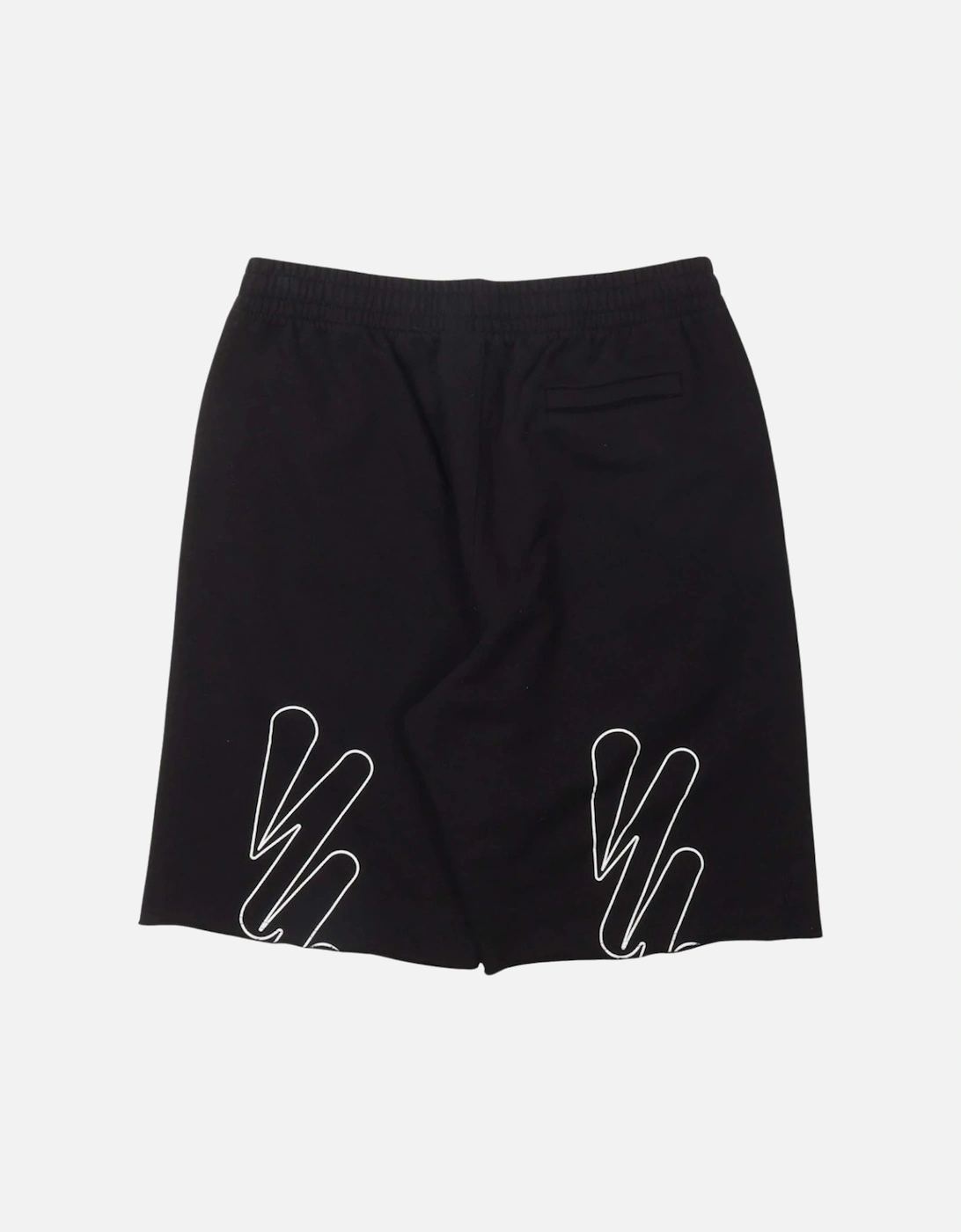 Wave Out Diag Design Black Sweat Shorts