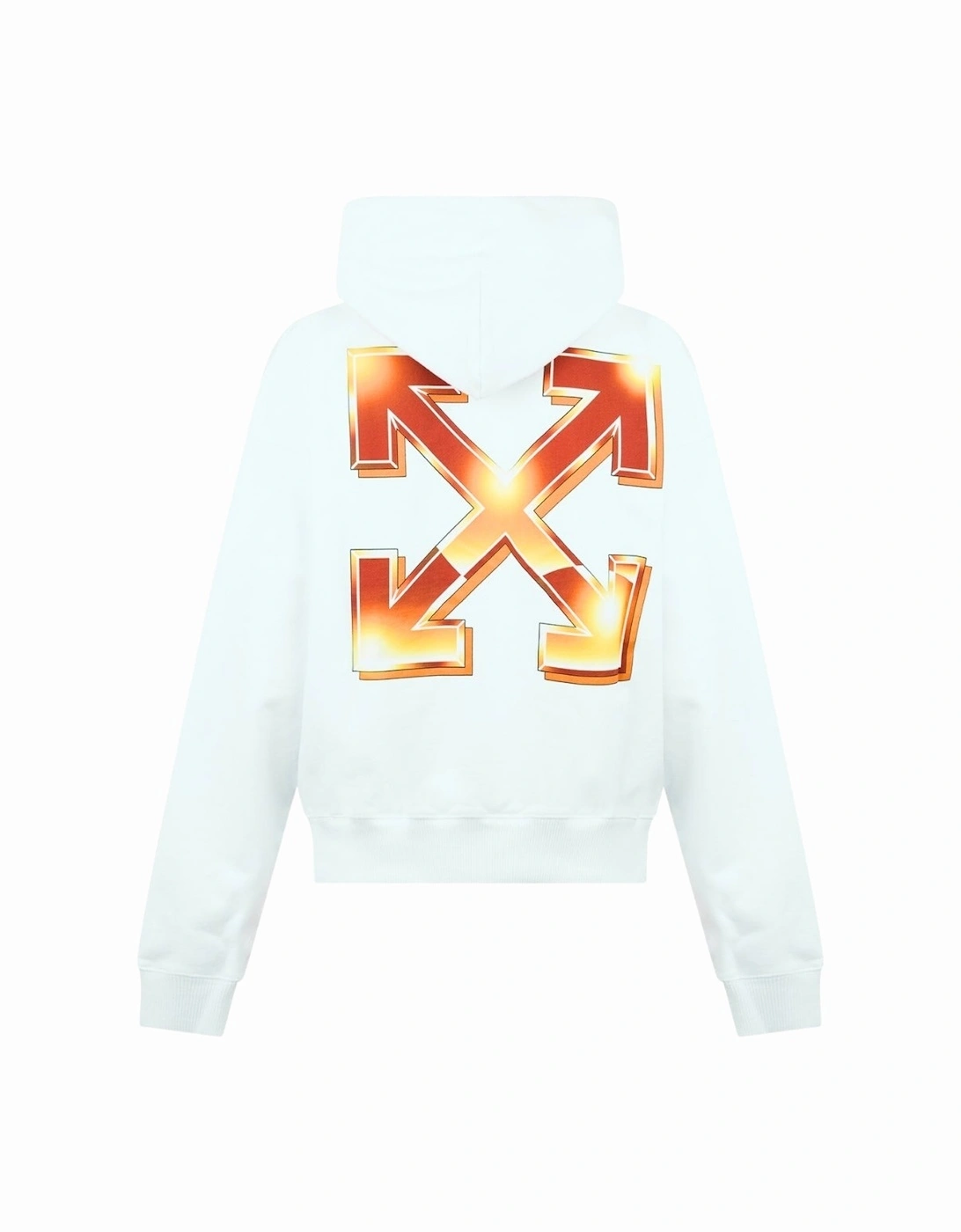 Orange Metal Arrow Logo Skate White Hoodie