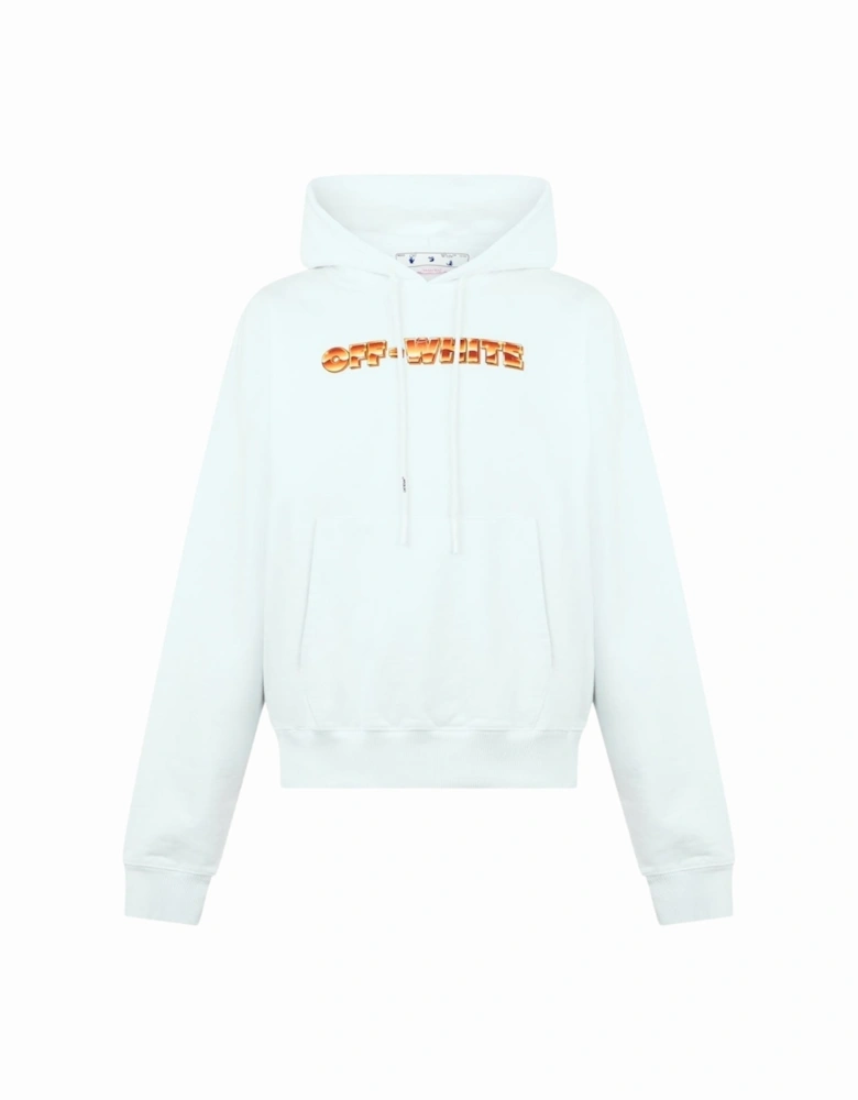 Orange Metal Arrow Logo Skate White Hoodie