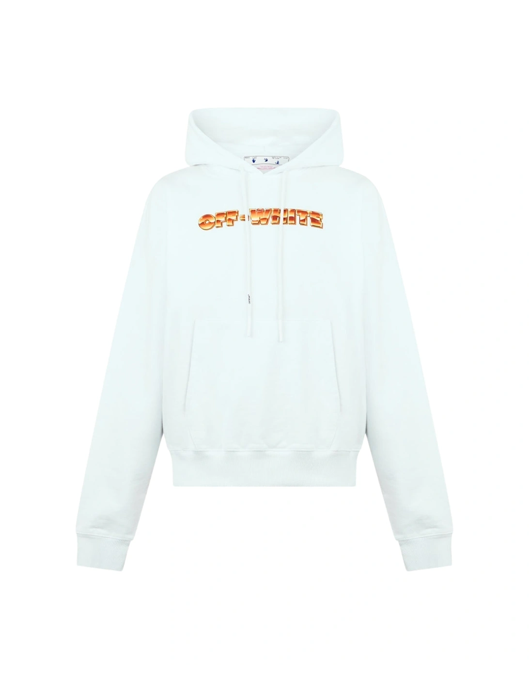 Men's Off-White Orange Metal Arrow Logo Skate White Hoodie - Size: 40