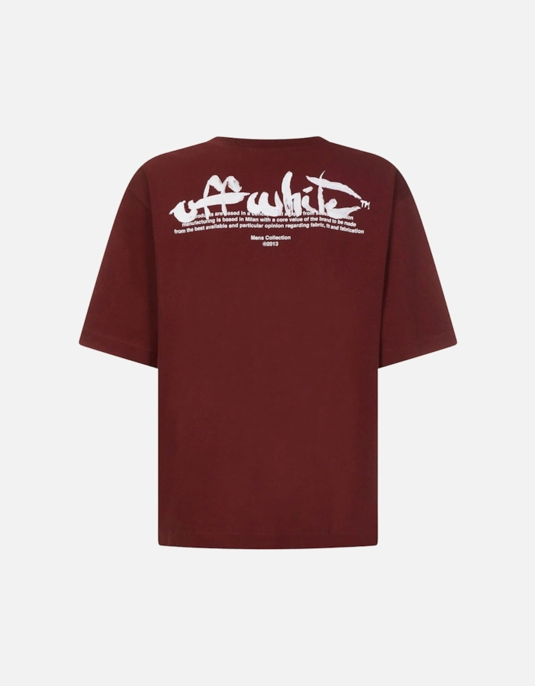 Skate Fit Paint Script Burgundy T-Shirt