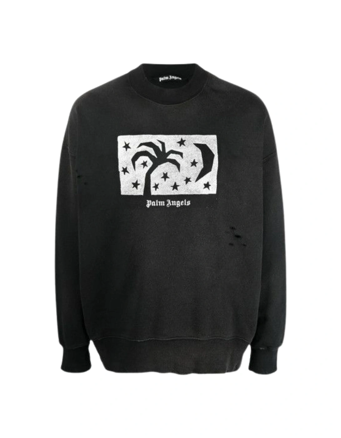 Men's Palm Angels Nightsky Design Black Sweatshirt - Size: 38