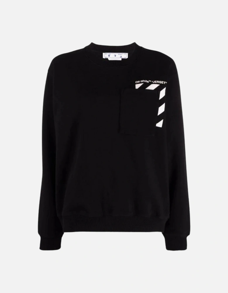 Diag Regular Crewneck Black sweatshirt