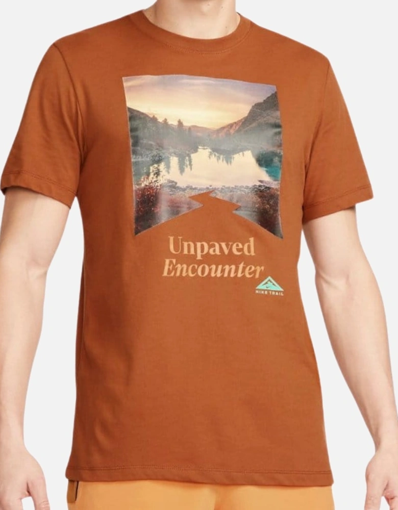 Mountail Trail Logo Brown T-Shirt