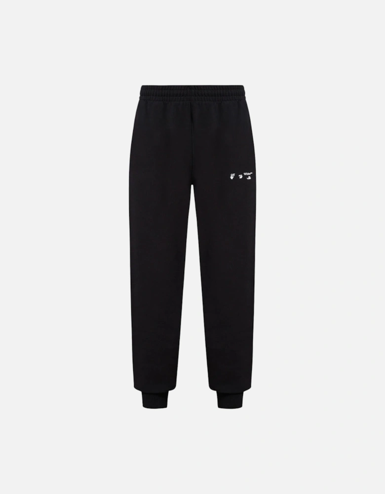 Logo Slim Cuffed Black Sweatpants