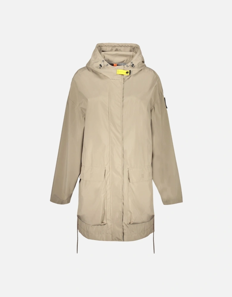 True Beige Hooded Trench Jacket