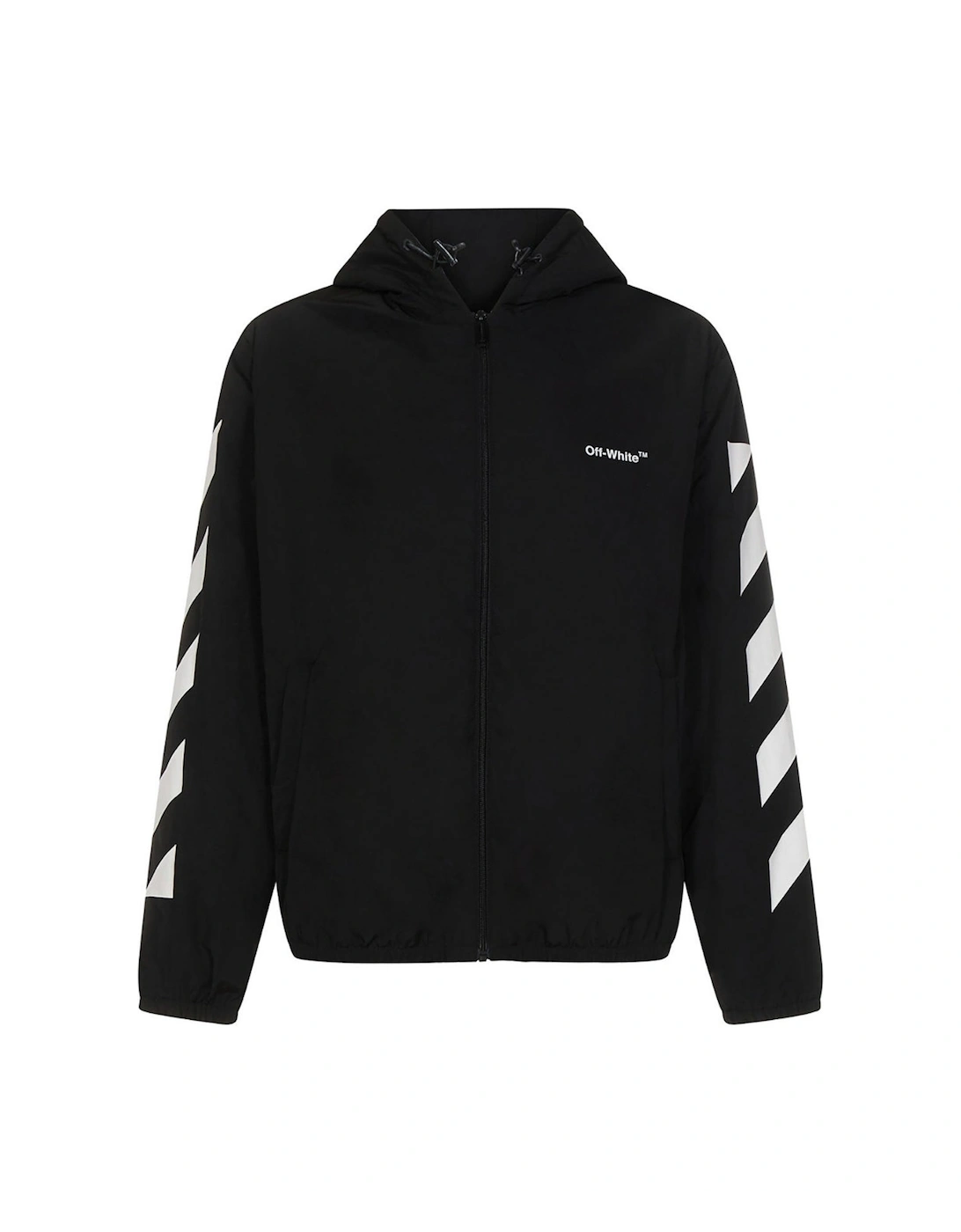 Men's Off-White Diag Light Padded Puffer Black Jacket - Black/Black - Size: 38/Regular