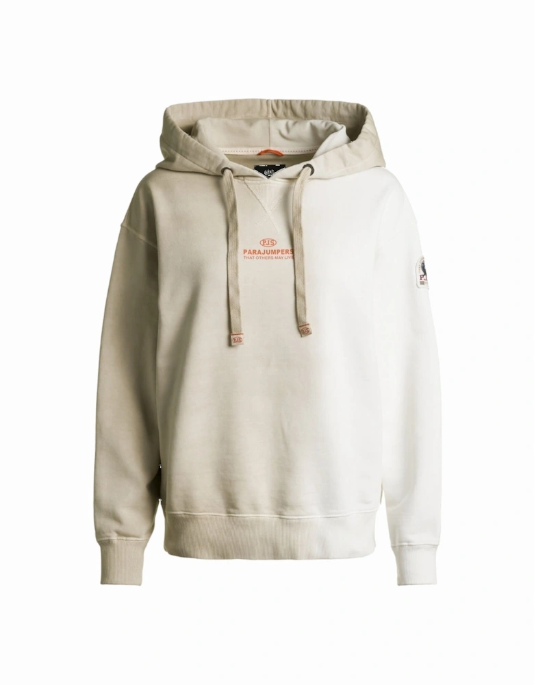 Cher Shaded Brand Logo Faded Beige Hoodie