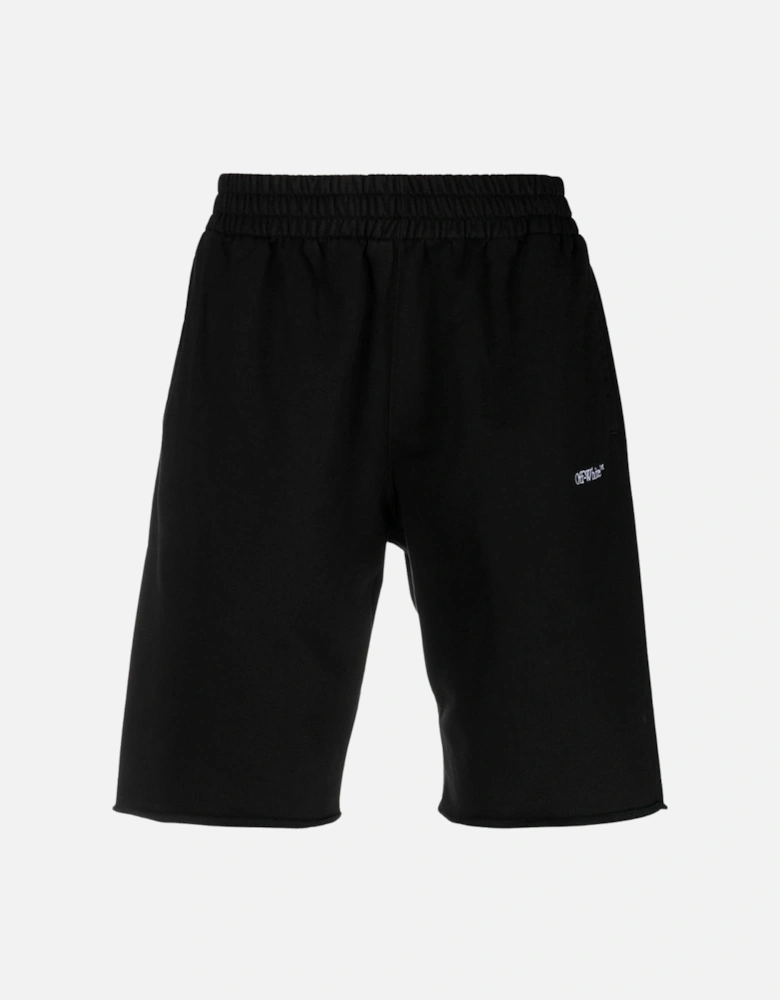 Scribble Design Black Sweat Shorts