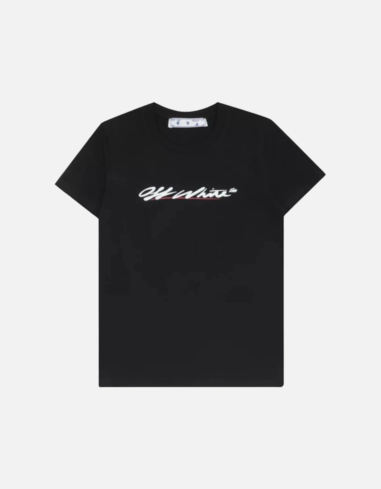 New Script Logo Casual Fit Black T-Shirt