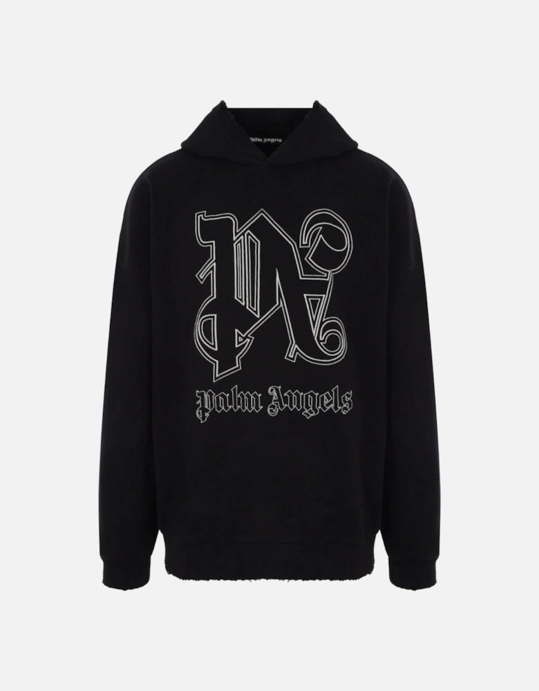 Monogram Statement Logo Black Hoodie