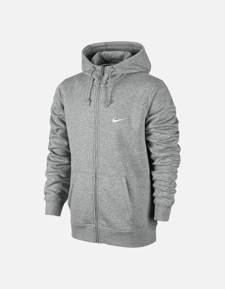 Swoosh Logo Grey Zip-Up Hoodie