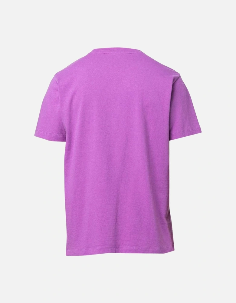 Diag Pocket Design Slim Fit Purple T-Shirt