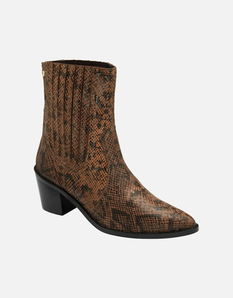 Langton Snake Ankle Boot - Tan