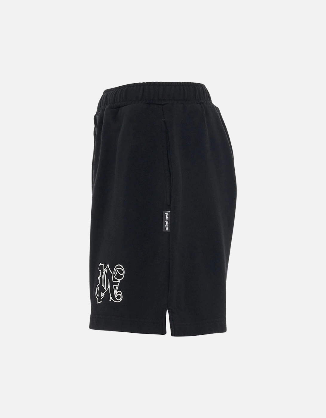 Monogram Statement Black Sweat Shorts