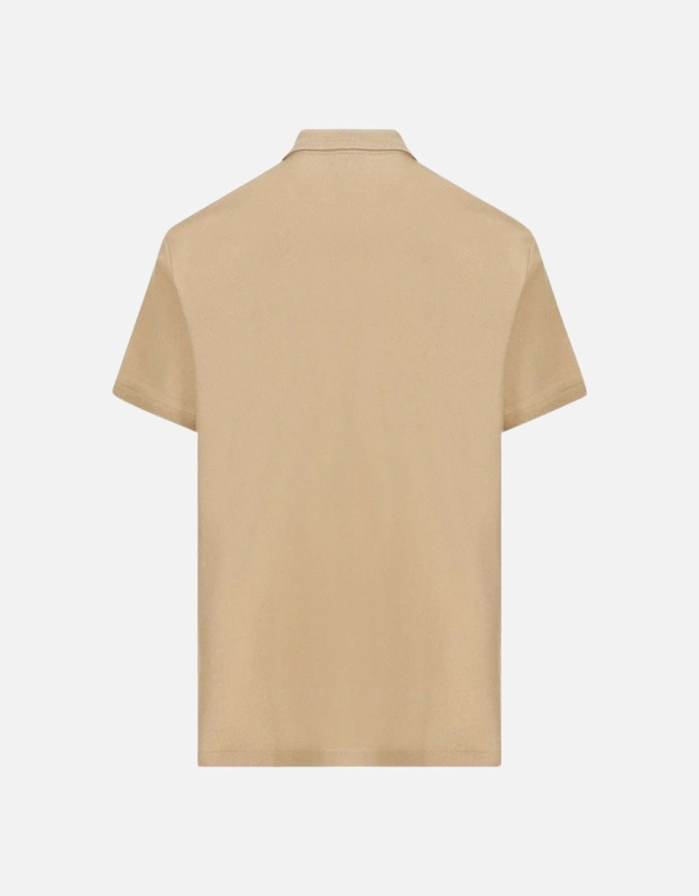 Branded Circle Logo Camel Beige Polo Shirt