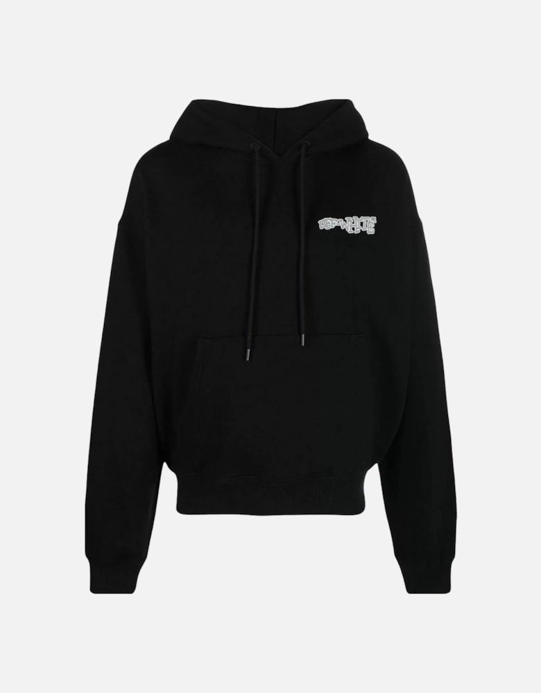 Carlos Arrow Logo Black Oversized Fit Hoodie