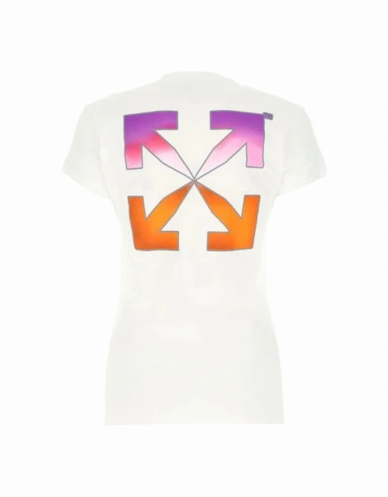 Gradient Arrows Logo Slim Fit White T-Shirt