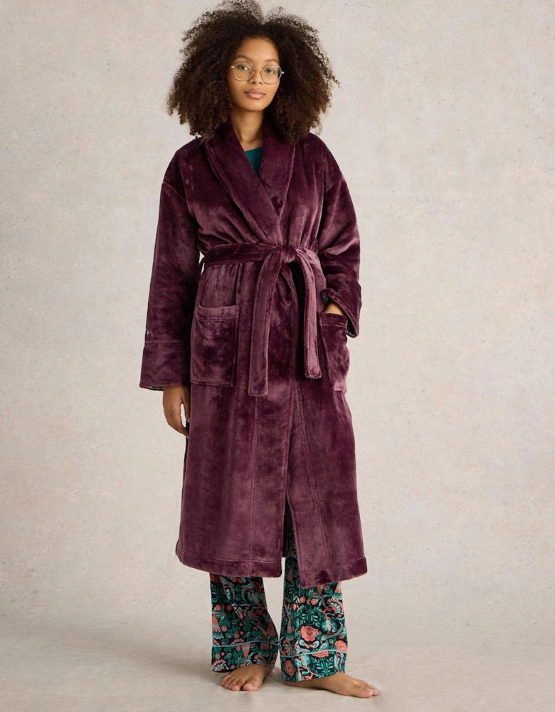 Clover Cosy Dressing Gown - Purple