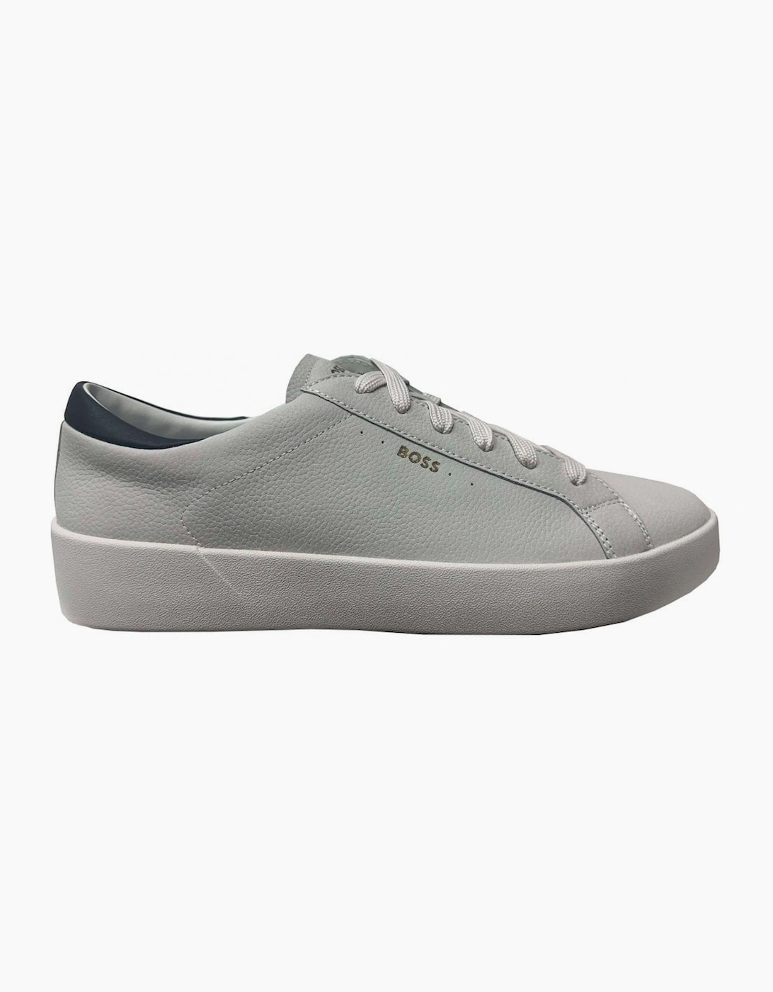 Men's Hugo Boss Men's Open White Belwar Tenn Trainers - Grey - Size: 7