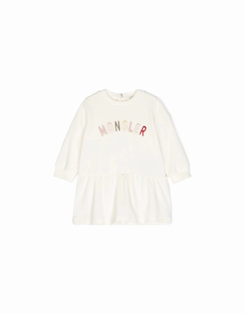 Baby Branded Cotton Dress White