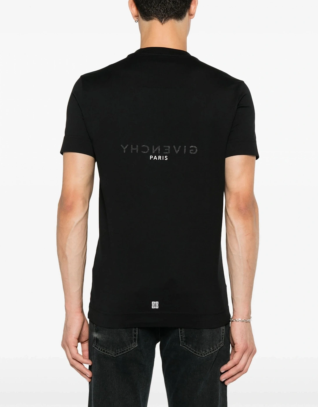 Slim Fit Reverse Print T-shirt Black