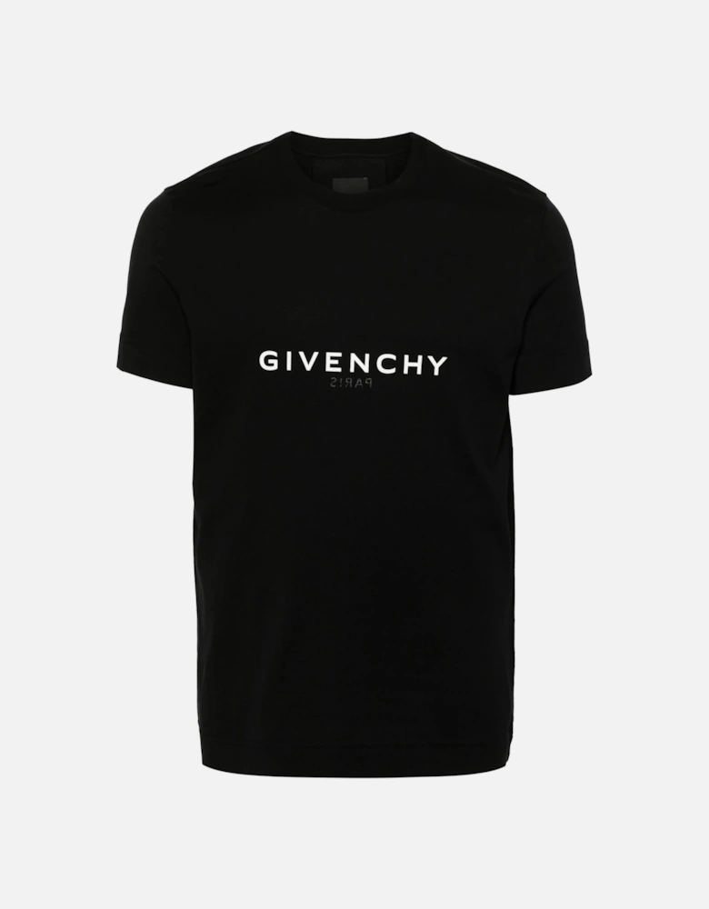 Slim Fit Reverse Print T-shirt Black