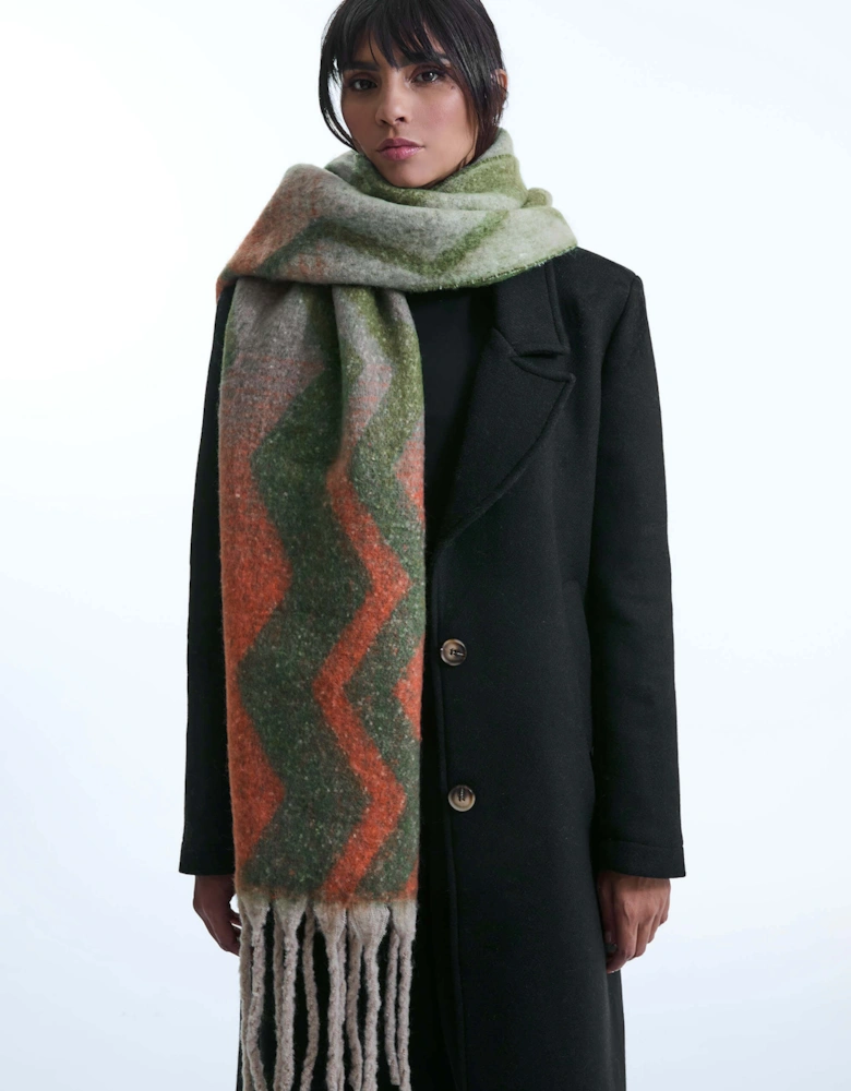 Zig Zag Green Scarf