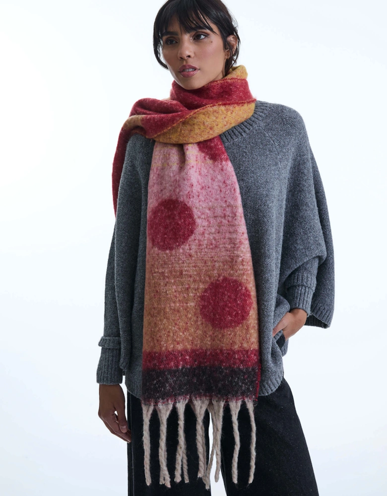 Circle Red Scarf