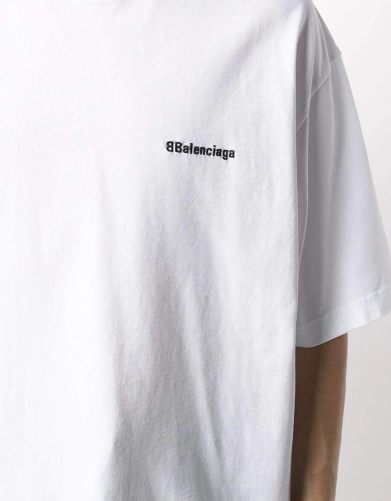 BB Logo Embroidered Oversized T-Shirt in White