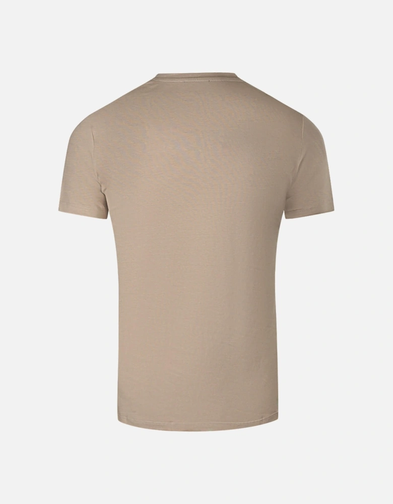 Vertical Embossed Logo T-Shirt in Brown