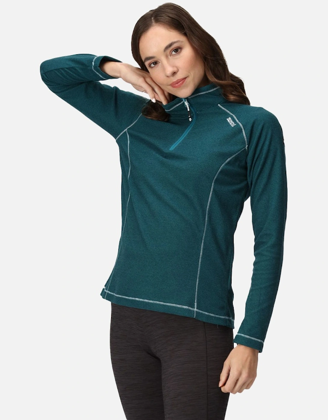 Womens Montes Half Zip Lightweight Microfleece Top, 5 of 4