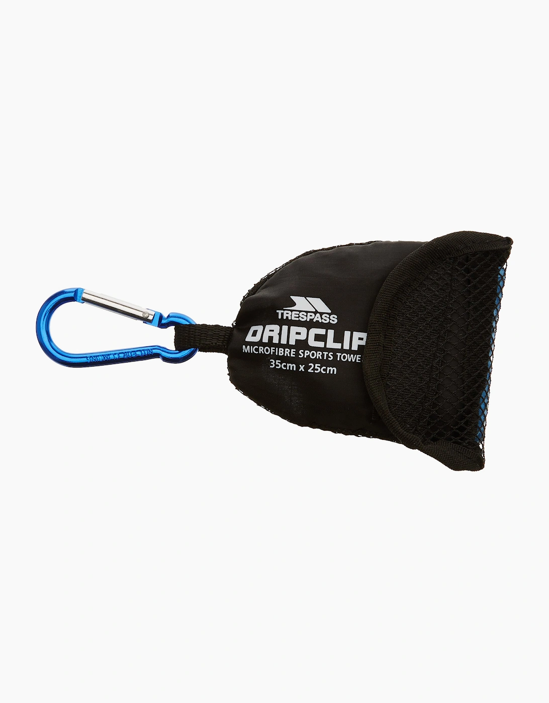 Trespass Unisex Blue Dripclip Microfibre Towel Keyring With Carabiner Clip - Size: One Size