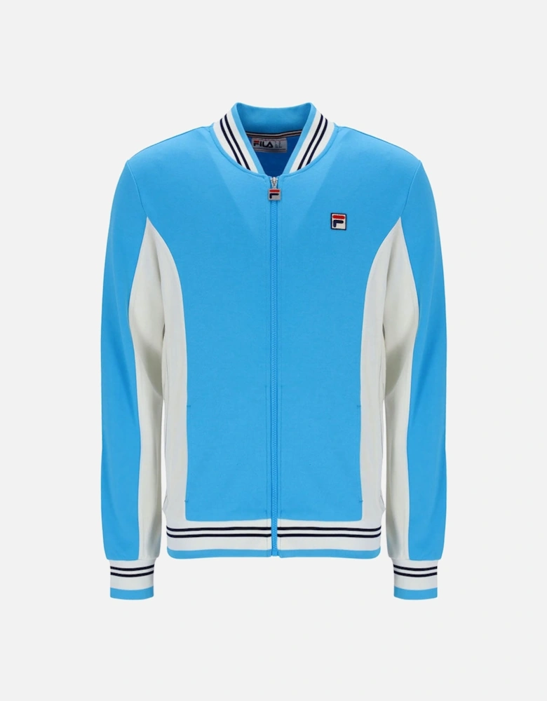 Vintage Settanta Baseball Track Jacket MK1 - Cyan Blue / Gardenia Navy