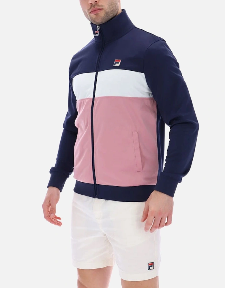 Vintage Conrad Colour Block Track Top - Navy Foxglove / Gardenia