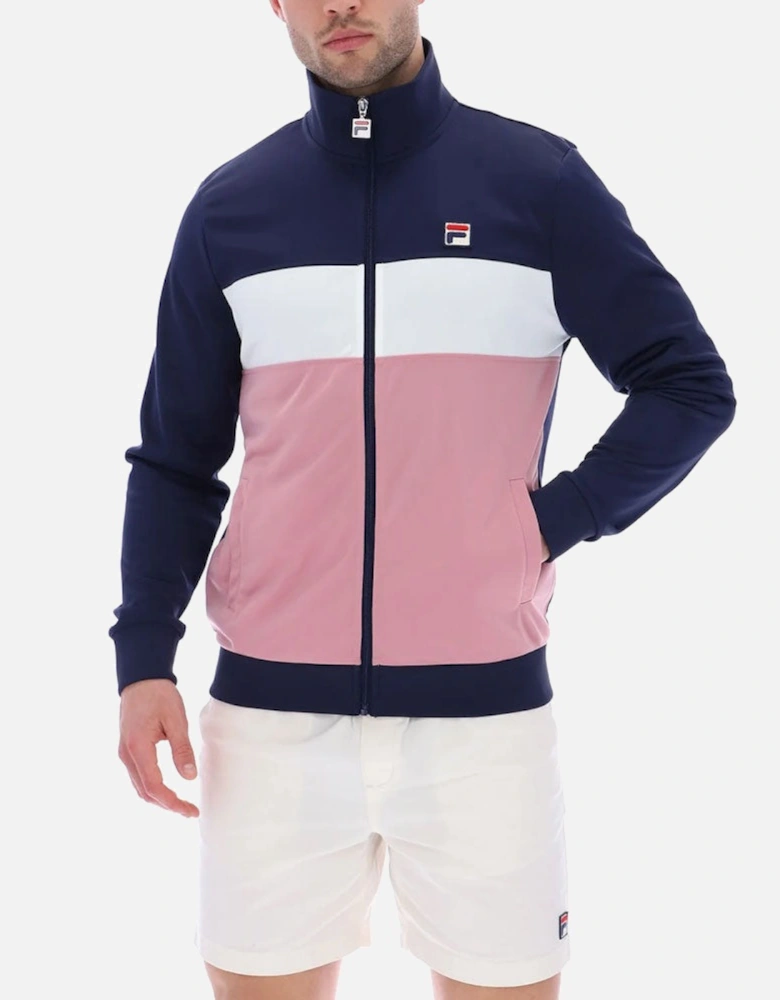 Vintage Conrad Colour Block Track Top - Navy Foxglove / Gardenia