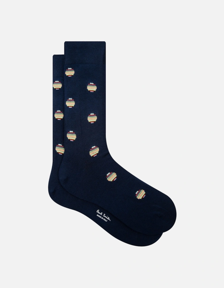 Signature Polka Dot Socks Navy