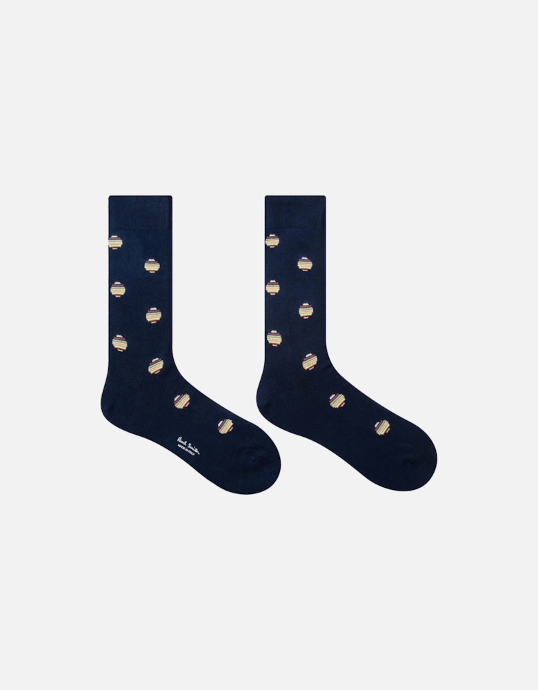 Signature Polka Dot Socks Navy