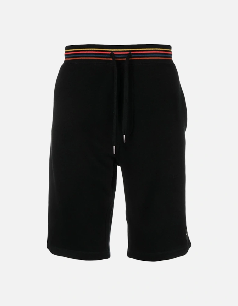 Artist Stripe Cuffed Shorts Black