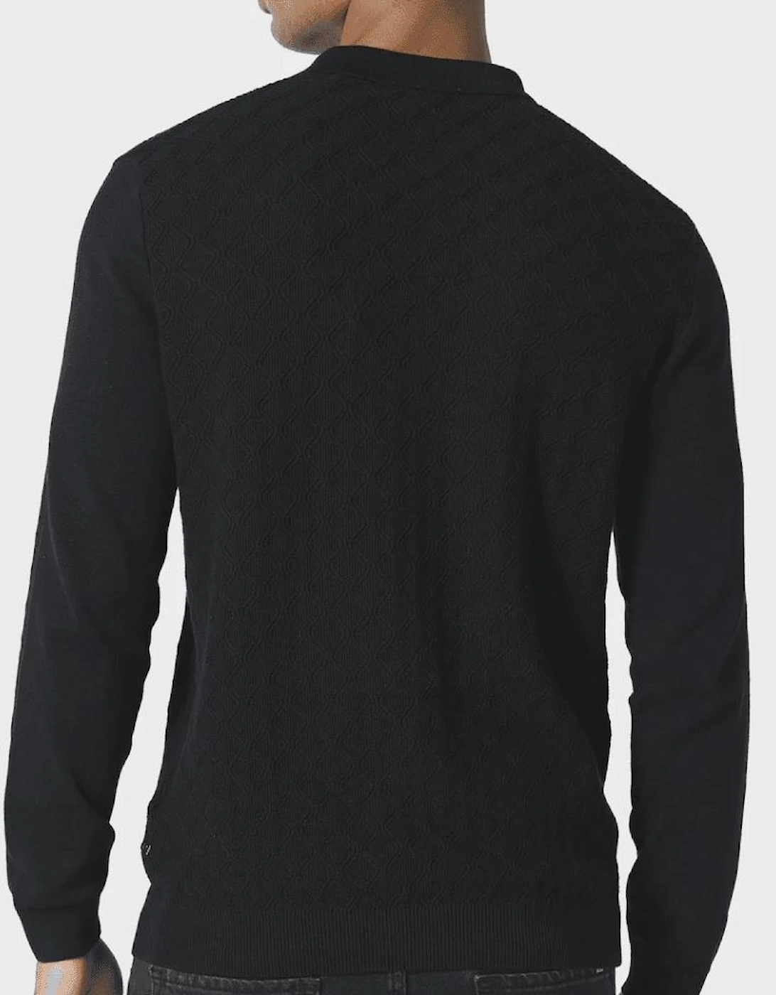 Fleetwood 1/4 Zip Knitted Black Polo