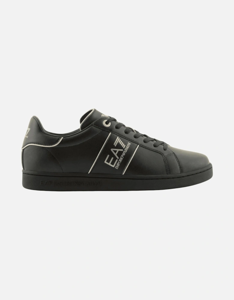 Lace Up Black Leather Trainer