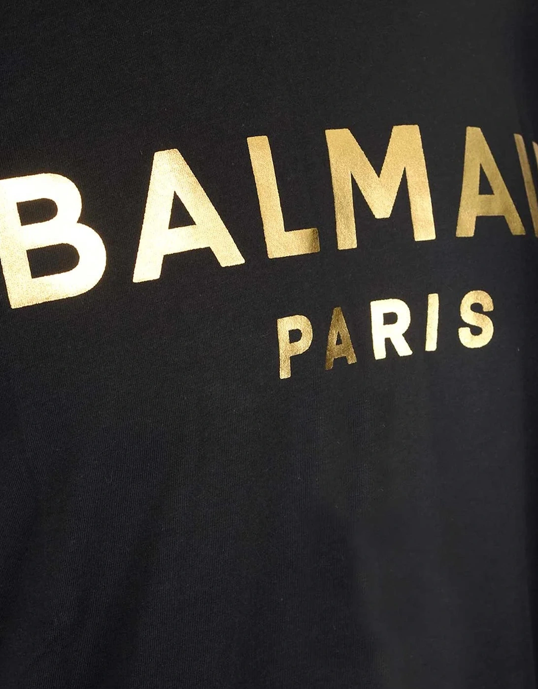 Paris Gold Foil Printed Logo T-Shirt in Black