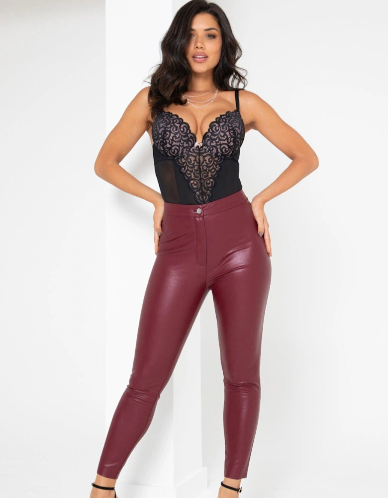 Elise Stretch Faux Leather Skinny Trouser