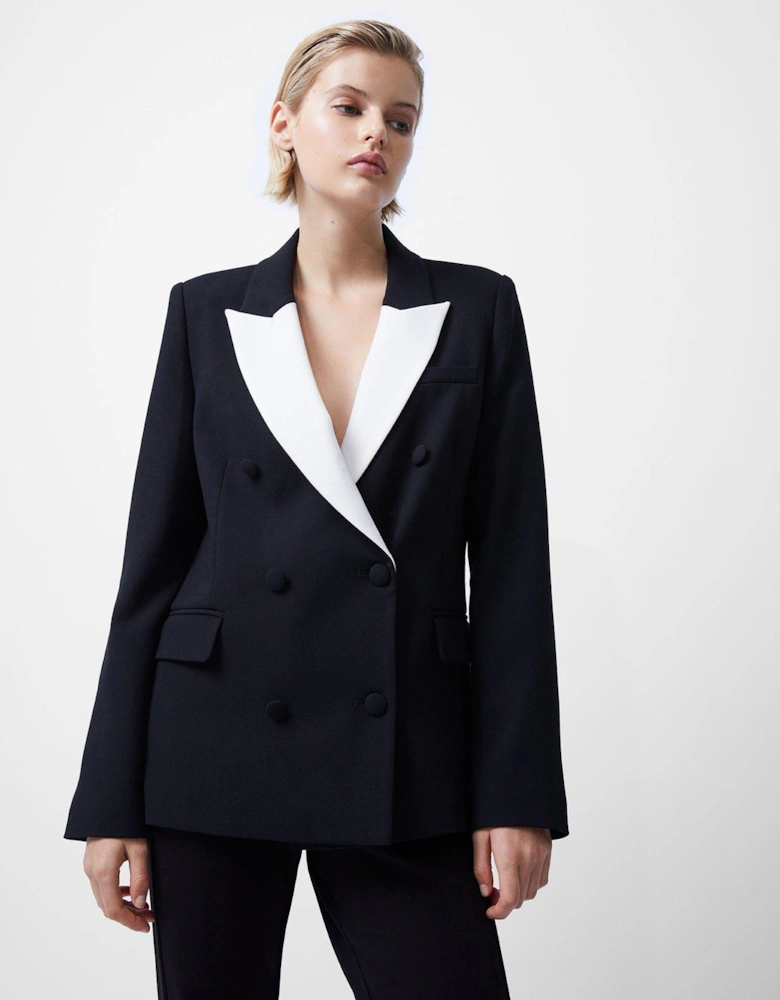 Double Breasted Tailored Blazer - Black