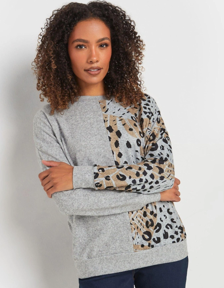 Animal Long Sleeve Top - Grey